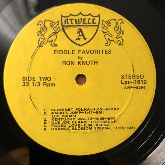 Ron Knuth Fiddle Favorites Viny Lp '71 - Picture 5 of 6